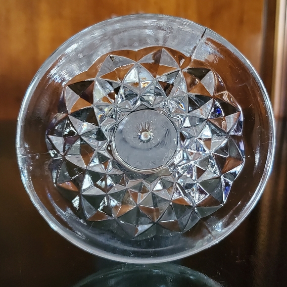 Vntg 🇩🇪 8 1/8" Lead Crystal Diamond 💎 Point Vase by Princess House - Picture 6 of 15